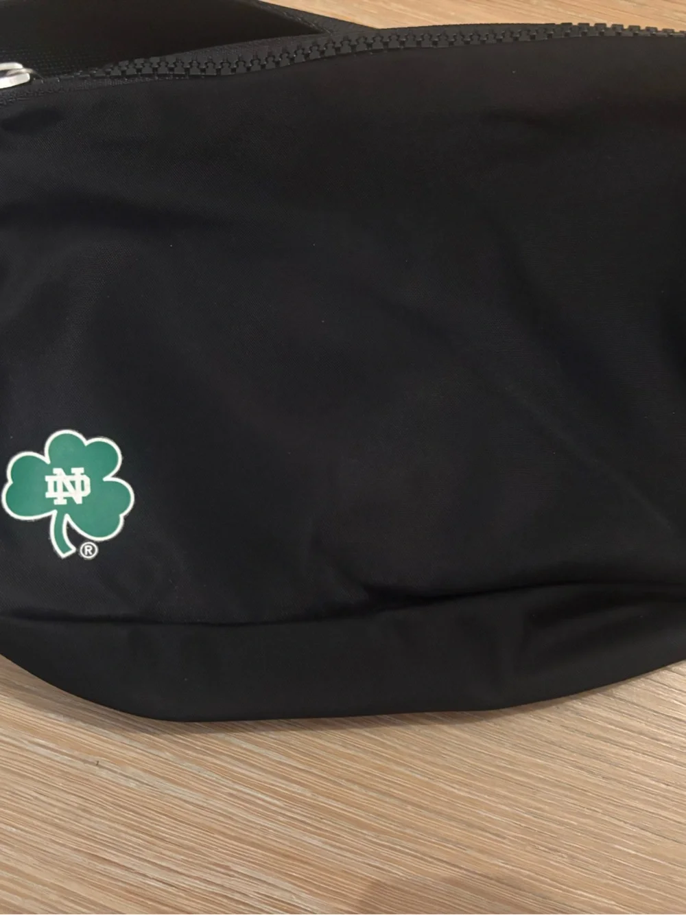 lululemon athletica Black Belt Bag with Notre Dame Clover Accent